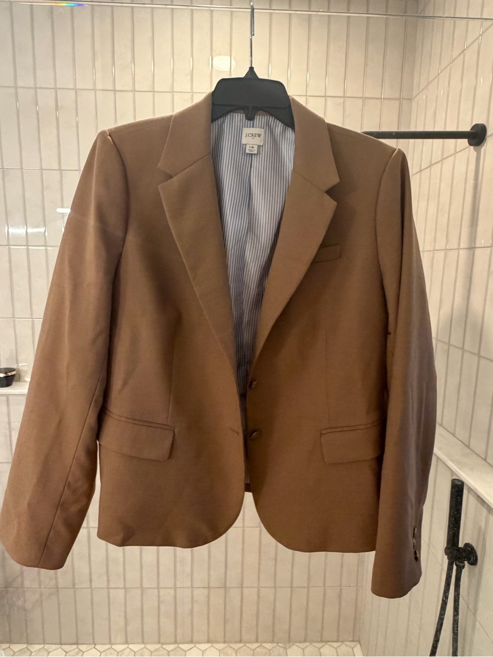 J. Crew Camel Single-Breasted Tailored Blazer - Picture 3 of 10